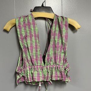 Free People Linus Plaid Set size Extra Small (top)